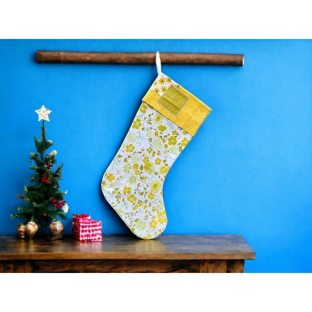 Upcycled Floral Christmas Stocking